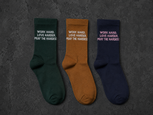 Work Love Pray Socks