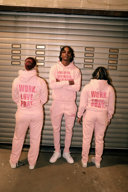 PINK WORK LOVE PRAY BOTTOMS (STRAIGHT FIT)