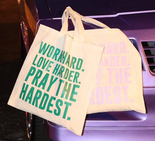 Work Love Pray Tote Bag